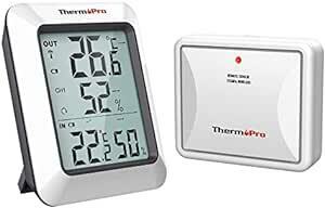 ThermoProサーモプロ 湿度計 温湿度計ワイヤレス 室外 室内温度計 最高最低温湿度値表示 高精度 LCD大液晶画面 置き掛