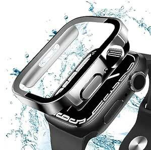 ANYOI 対応 Apple Watch ケース 44mm 防水ケース 3D直角エッジデザイン メッキ加工 アップルウォッチ カバ