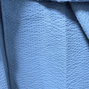 【新品、未使用】さわやかリップル素材五分袖シャツチュニック ブルーLLサイズの画像6
