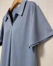 【新品、未使用】着心地さらりスキッパーシャツ衿付きチュニック ブルーグレーMサイズ_画像4