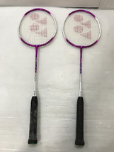 P/YONEX/ヨネックス/バドミントンラケット/2本セット/シャトル2個付き/汚れ有り/P5.7-20森_画像2