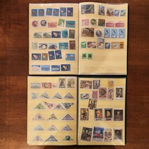 海外 切手ブック 世界 スタンプ有り使用済み コレクション 日本の未使用あり お年玉切手 昭和45年 49年_画像10