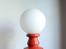 アンティーク照明 スタンドライト ヴィンテージ ガラスシェード付 陶器テーブルランプ (H28.5cm)_画像4