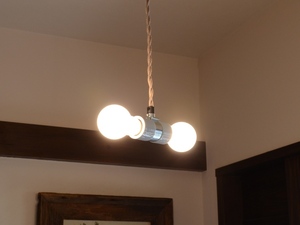 アンティークデザイン照明 陶器2灯 ペンダント ツインソケット ランプ シンプルライト