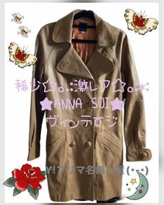 古着！稀少☆。.:激レア☆ made in USA ★ANNA SUI★ ヴィンテージ　ラムレザーJKT サイズ4 アナスイ