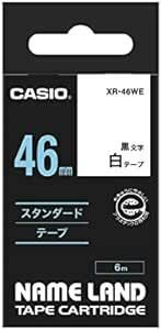 CASIO(カシオ) ラベルライター ネームランド 純正 テープ 46mm XR-46WE 白地に黒文