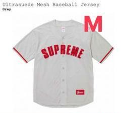 Mサイズ Supreme Ultrasuede Mesh Baseball Jersey Grey グレー シュプリーム ウルトラスエード メッシュ ベースボール シャツ ジャージ