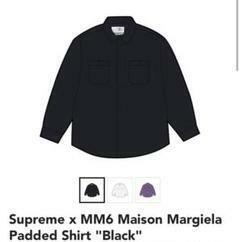 Supreme x MM6 Padded Shirt M Size Black Box Logo シュプリーム コラボ マルタンマルジェラ パテッド シャツ Stussy Bape Palace DSM