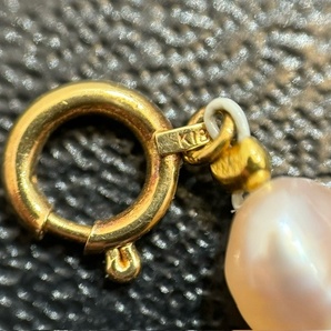 【10454】 真珠 パール ネックレス 約4.1-5mm K18刻印 約20cm ケース付 レディス ファッション アクセサリー 自宅保管品の画像4
