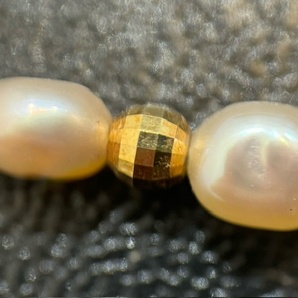 【10454】 真珠 パール ネックレス 約4.1-5mm K18刻印 約20cm ケース付 レディス ファッション アクセサリー 自宅保管品の画像5