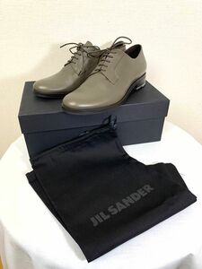 【ほぼ未使用】 37.5（23.5cm）レザー　外羽根　ドレスシューズ　グレー系 ビジネスシューズ 革靴