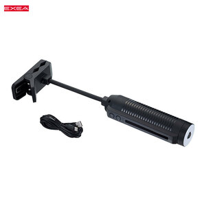 クリップスティックファン USB-A電源 クリップ式 LEDランプ フレキシブルアーム 角度調整 360度全方位ファン 送風 星光産業 EE-113