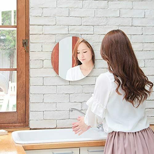 耐久性抜群 トイレや洗面所におすすめ、ノンフレーム丸型鏡、35×35cm、日本製