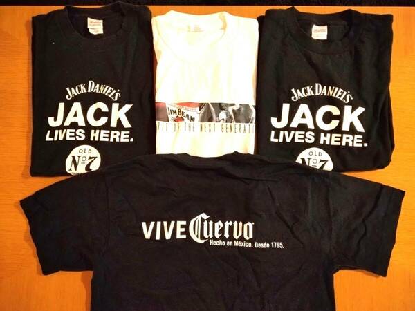 ■JACK DANIEL'S JIM BEAM Cuervo Ｔシャツ ４枚セット■