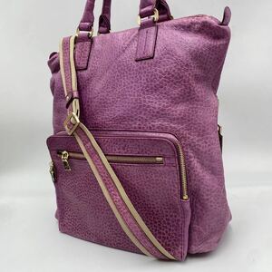  как новый [ редкий цвет ]aniaryani есть мужской 2way большая сумка портфель лиловый фиолетовый A4 возможно большая вместимость все кожа морщина кожа плечо ..