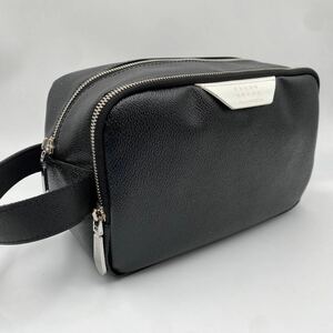 [ present * unused ]peremo ruby daPELLE MORBIDA second bag clutch bag PVC leather black black men's business top class 2 layer type 