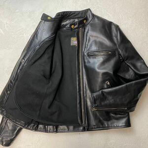  rare XL[ close year of model unused class ]USA made VANSON Type B Vanson .. collar single rider's jacket black liner attaching 40 original leather kau leather 