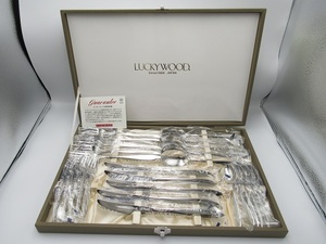 =LUKYWOOD Lucky wood cutlery set 18-8 stainless steel dinner set knife fork Pooh n unused ξ