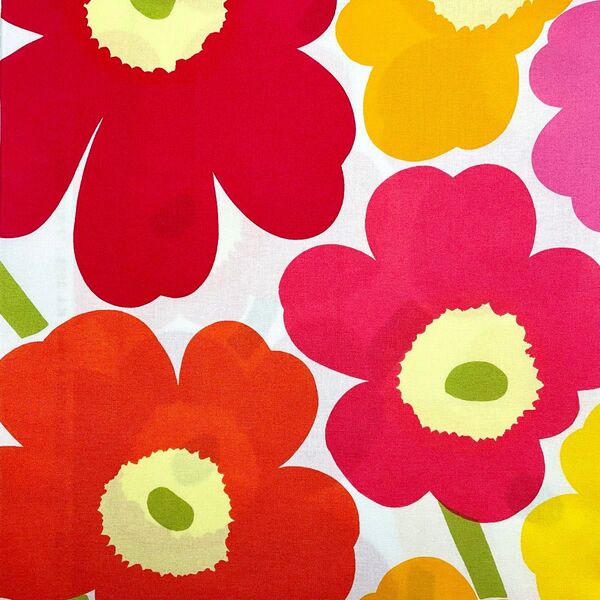 marimekko ハーフカットクロス/はぎれ 水通し済 ピエニウニッコ ハッピーカラー(1) 廃番色 半幅×50cm
