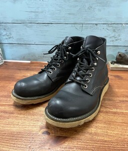 RED WING Red Wing 8165 Classic раунд кожа ботинки 6 оттенок черного простой tu