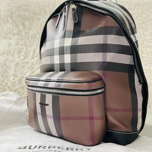 【現行極美品】21ss BURBERRY バーバリー リュック デイバッグ ジャイアントノバチェック チェック ロゴ 金具 メンズ レディース 通勤通学