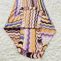 MISSONI ミッソーニ ノースリーブワンピース ロング丈 マキシ丈 タイト 総柄 ウェーブ柄 マルチカラー フリーサイズ オレンジタグ _画像7