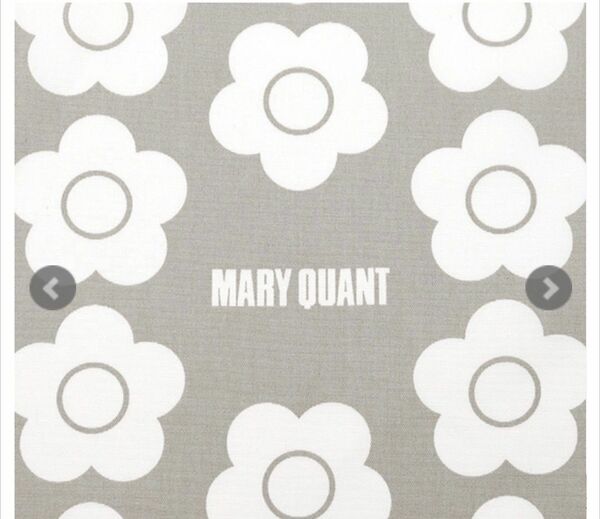 マリークワント　MARY QUANT　花　生地　オックス　グレー　110×50　大きな花