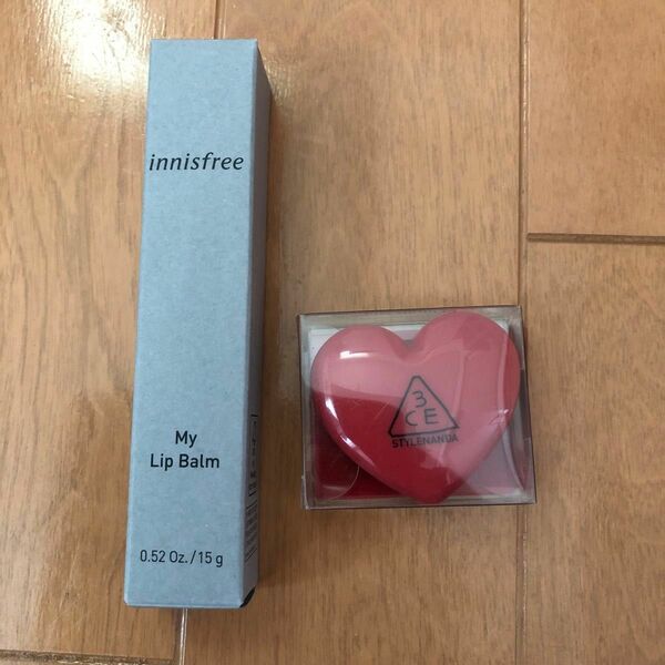 3CEハートホットリップとinnisfee MyLipBarm10