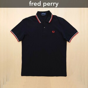 FRED PERRY 半袖 ポロシャツ 鹿の子 M12 フレッドペリー 英国製 england サイズ44 111cm 2404