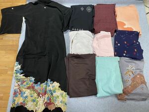 10点 セット 中古 着物 リメイク 舞台衣装 まとめて 10枚 女性 踊り リメイク等に 和服 和装 絹 化繊 イベント お祭り 行事 趣味