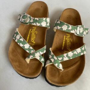 セール 即決1円 BIRKENSTOCK papillio ビルケンシュトック パピリオ アリゾナ サンダル 23.0cm 合成皮革 花柄 ナチュラル 春夏 女性 靴