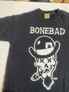  bonebad tシャツ pigors スカル プリント 美品 サイズL ブラック KUSTOM KLOTHING 肩幅55 身幅58 着丈75