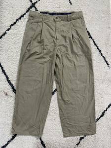 セール 即決1円 90sビンテージ ドッカーズ DOCKERS 2タック コットンパンツ■1990年代製 表記33インチ ベージュ アメカジ 古着卸 80s 70s