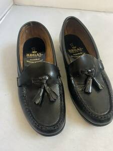 良品 REGAL ローファー リーガル 23CM サイズ ブラック レザー 米国ブラウン社 革靴 FLEXIBLE 学生靴 黒