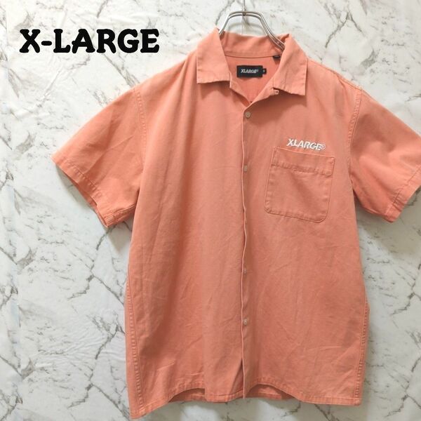 X-LARGE シャツ ワークシャツ バック刺繍ロゴ