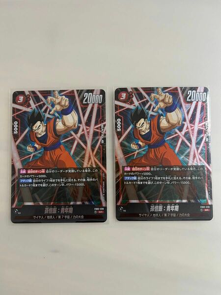 ドラゴンボールカード 孫悟飯 青年期 SR 2枚セット　烈火の闘気　フュージョンワールド