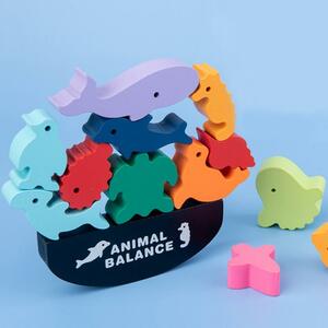 知育玩具 バランスゲーム 動物 アニマル 幼児教育 モンテッソーリ（海の生き物）