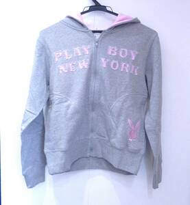 ☆未使用 プレイボーイ PLAY BOY 長袖 パーカー トップス グレー系 レディース Mサイズ