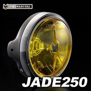 JADE250■汎用ケースにつきジェイド250に装着可■マーシャルヘッドライト　722・702　 黄レンズ 黒ケース　8415