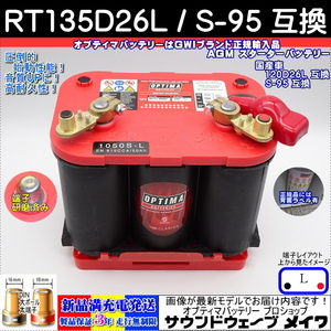 ●新品●オプティマ レッド 135D26L対応/S-95互換【OPTIMAバッテリー専門店 安心のGWIブランド 正規品3年保証＆満充電発送】