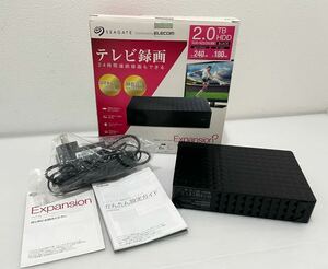 D(0529y11) ELECOM エレコム SGD-NZ020UBK 外付けハードディスク TV PC 2.0TB HDD ブラック SEAGATE Expansion ★動作未確認