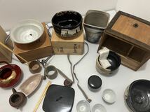 D(0516x9) 茶道具 茶碗 茶器 棗 蓋置 柄杓 水指 陶芸 茶道 まとめ 工芸品 レトロ 陶器_画像8