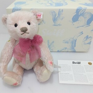 D(0522i3)シュタイフ steiff サマーフェスティバル2011　EAN673290 ピンク 花 テディベア ぬいぐるみ 箱あり 保管品