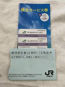 JR East Japan stockholder hospitality discount ticket 4 discount 2 sheets & stockholder service ticket 