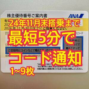 ANA 全日空 株主優待券 コード通知のみ （2024年11月30日期限）