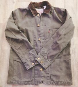 Levi's コットン ジャケット CA00332 オリーブ × ブラウン 古着 襟コーディロイ