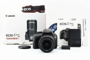【箱付き】 Canon キャノン EOS kiss X7 レンズキット デジタル一眼カメラ キヤノン 18-55mm #1347