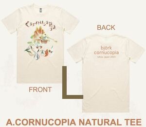 Bjork japan 2023 A. cornucopia NATURAL TEE (L)東京ガーデンシアター 日本公演限定グッズ Tシャツ ビョーク ビヨーク