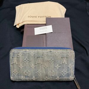 LOUIS VUITTON ルイヴィトン LV デニム モノグラム ラウンドファスナー 長財布 ジッピーウォレット