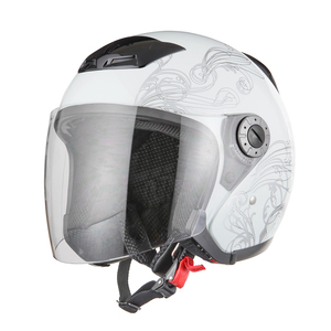 ヘルメット ジェット グラフィック ホワイト サイズL SG規格 PSCマーク取得 バイクパーツセンター